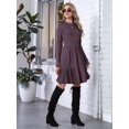 thumbnail image 5 of Women Long Sleeve Fall Dresses Flowy Casual Ribbed Knit Crew Neck Knee Length Sweater Dress XL, 5 of 9