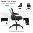 thumbnail image 6 of Giantex Mesh Rolling Office Chair w/Flip-up Armrest, Adjustable Ergonomic Desk Chair, Task Computer Chair w/Lumbar Support, Rocking Backrest, Executive Chair for Home Office, Black, 6 of 8