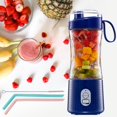 thumbnail image 1 of Exprimidor de Eléctrico USB Licuadoras de Tamaño Pequeño Procesadores de Alimentos Taza de Exprimidor Mezcdor de Portátil para Gimnasi Azul perfecl Exprimidor eléctrico de frutas, 1 of 7