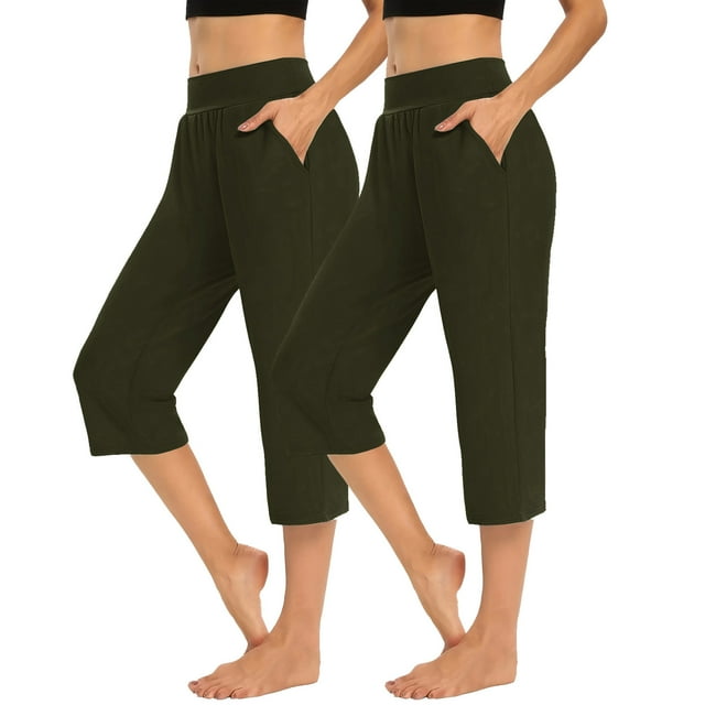 Simua Women's Capri Sweatpants Loose Fit Workout Yoga Lounge Pant 2PC