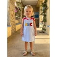 thumbnail image 3 of BemeyourBBs Toddler Baby Girl Back to School Dress Kids Kindergarten Outfits Toddler Girl Summer Tank Dress Sleeveless 2 3 4 5 6 7 Years Apple Embroidery Striped Bow Decor A-Line Dress, 3 of 9