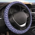 thumbnail image 4 of Uemuo Skull flower white blue Printed Car Elastic Steering Wheel Cover - Universal Car Accessory for Diverse Cars Anti-Slip, and Comfortable- 15", 4 of 8