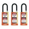 ABUS 20178 Keyed Padlock, Open, Rectangular Brass Body, Plastic Encased Hardened Steel Shackle, 3/4 in W
