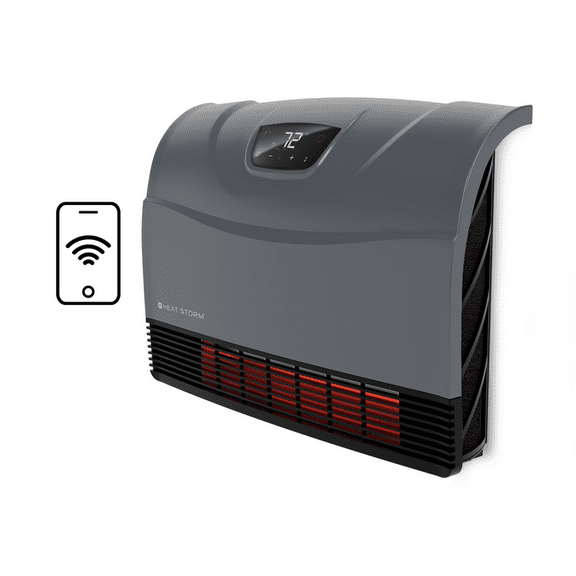 1500 Watt Smart Infrared Gray Wall Heater with Wi-Fi by Heat Storm