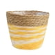thumbnail image 2 of Maceta mediana de mimbre amarilla, 2 of 2