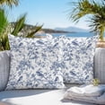 thumbnail image 4 of Outdoor Pillow Cover Bird Flowers Set of 2 Waterproof Throw Pillowcases Retro Floral Blue Decorative Patio Furniture Pillows for Couch Garden Indoor & Outdoor Use, 4 of 9