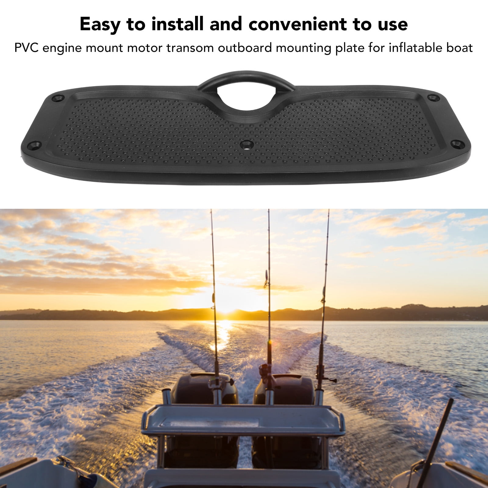 Support Moteur Hors-Bord PVC Gris - Plaque Tableau Arrière Pour Bateau Gonflable, Kayak, Dériveur - Montage Facile