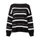 thumbnail image 3 of Gibobby SuéTer Para Mujer Suéter suelto de manga larga con cuello redondo para mujer Suéter de punto informal con rayas metálicas(Negro,CH), 3 of 4