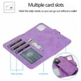 thumbnail image 6 of for iPhone 16 Pro Case, Phone Case Wallet Card Holder PU Leather Stand Flip Case Wrist Strap Magnetic Closure Shockproof Drop Protective Phone Case Cover for iPhone 16 Pro, Purple, 6 of 9