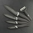 thumbnail image 4 of 5PCS Ceramic Knives Set Serrated Paring Knife with Covers 4 Pack Fruit Knifes , Sharp Rust Proof Stain Resistant (6" Bread Knife,5" Utility Knife, 4" Fruit Knife,3" Peeling Knife,One Peeler), 4 of 7