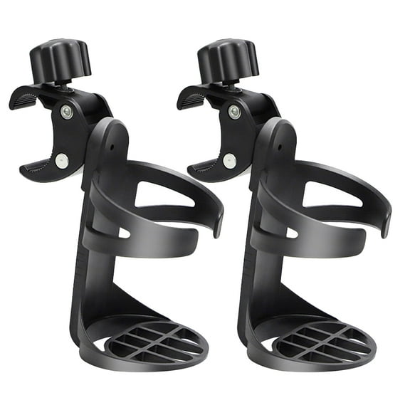 GAXIRE 2Pcs Universal Cup Holder for Wheelchair Walker and Scooter Durable Black Design