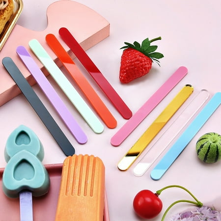 

10Pcs 24 Cavity Ice Cream Sticks - Food Grade Heat-Resistant Durable Popsicle Sticks Party DIY Ice Cream Accessories for Home