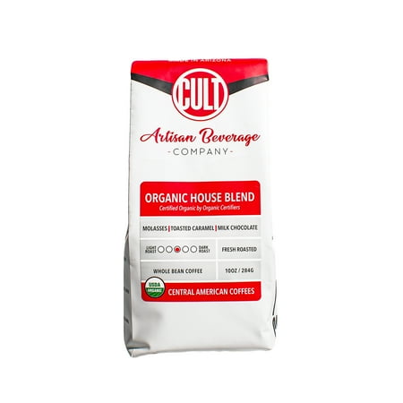Local Cult Coffee House Blend, Organic Medium Roast Whole Bean, 10oz, Freshly Roasted