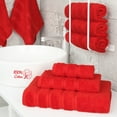 thumbnail image 2 of American Soft Linen Luxury 3 Piece Towel Set, 100% Cotton Turkish Towels for Bathroom, Red, 2 of 6