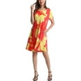 thumbnail image 3 of Women Casual Tie Dye Crewneck Short Sleeve Pockets Swing T-Shirt Dress, 3 of 3