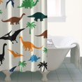thumbnail image 4 of Beige Cartoon Dinosaurs Palms Pattern Shower Curtain 36"x72" ,Bathroom Decorative Shower Curtains Set with 12 Hooks,Modern Waterproof Washable Shower Curtain, 4 of 6