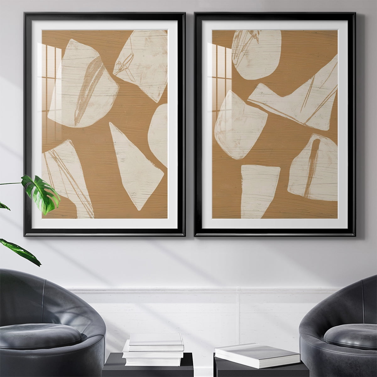 Wexford Home Piecemeal I Premium Framed Print, 18.5" x 24.5" - Ready to Hang, Black (Set of 2)