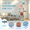 thumbnail image 4 of Zephypaws 71" Cat Tree Tower for Indoor Cats, Flower Design with Large Condo, Hammock & Removable Cushions, Blue & Pink, 4 of 9