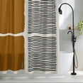 thumbnail image 2 of Brown Long Shower Curtain Set, Waterproof Shower Curtains for Bathroom, Modern Painting Farmhouse Striped Abstract Art Washable Fabric Bath Curtain for Bathtub Decoration with Hooks 72x84 Inches, 2 of 9