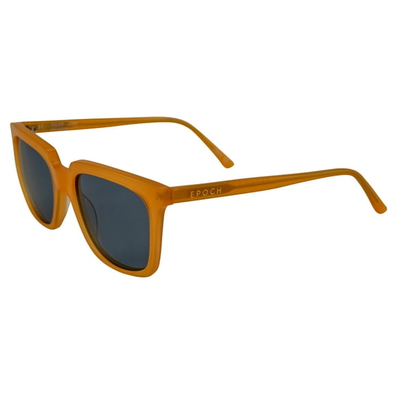 Epoch Eyewear Draper Polarized Sunglasses for Women or Men Classic Fit Amber Frame w/Blue Lens