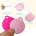 thumbnail image 4 of Uxcell Aluminum Blank Tags 1.4 x 1.3 Inch, Round Metal Stamping Blanks Pet ID Label with Key Rings, Pink 12Pcs, 4 of 4