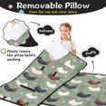 thumbnail image 3 of Hen and Floral Teal Pattern Teens Toddler Nap Mat with Pillow, Sleeping Mat Bag for Preschool Daycare 59"x22", 3 of 6
