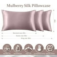 thumbnail image 5 of 2 Pack 100% Pure Silk Pillowcase for Hair and Skin, Both Sides Mulberry Silk Pillowcases with Hidden Zipper, Cooling Pillowcase 19 Momme, 600 Thread Silk Pillow Cases Standard Size, Apricot, 5 of 5