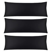 3 Pack Breathable Egyptian Cotton Body Pillow Covers, 20" x 72", Black