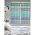 thumbnail image 3 of Purple Green Boho Bathroom Window Curtain, Vintage Ethnic Tribe Abstract Art Light Filtering Coffee Kitchen Curtains, Bedroom Living Room Curtains 2 Panel 84"x63", 3 of 6