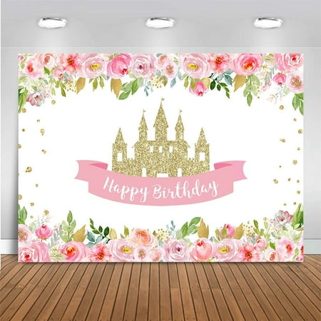 Image of Girl Birthday Party Photography Background Lady Castle Rose Flower Backdrop 16th 18th1th Decor Photo Studio