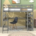 thumbnail image 2 of Pouseayar Twin Size Loft Bed with Desk & 4-Storage Shelves for Teenagers, Adults,Gray, 2 of 8