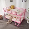thumbnail image 5 of Ktaxon Twin over Twin Steel Bunk Beds Frame, with Ladder Bedroom Dorm Room for Kids Adult Junior Children,Pink, 5 of 9