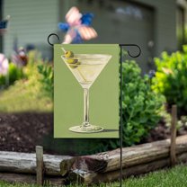 Yayeee Garden Flag 12" x 18" Double Sided Outdoor Yard Lawn Holiday Decorations, Martini with Olive