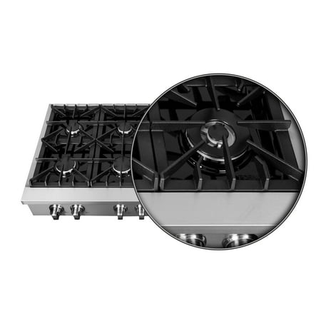 Forno Appliances - Cossato 48" Built-In Gas Cooktop with 8 Sealed Burners and LP Conversion Kit