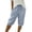 Blue, variant on Classic Gingham Capri Pants for Women, Elastic Waist Drawstring Cropped Trousers - Loose Fit Cotton-Linen Summer Lounge Shorts with Pockets Red XXL