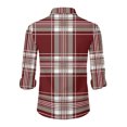 thumbnail image 6 of LTTVQM Mens Shirts 2026 Plaid Print Casual Button Down Shirts Regular Fit Long Sleeve Tunic Tops Collar Spring Fashion Blouses Deep Red 3XL, 6 of 6