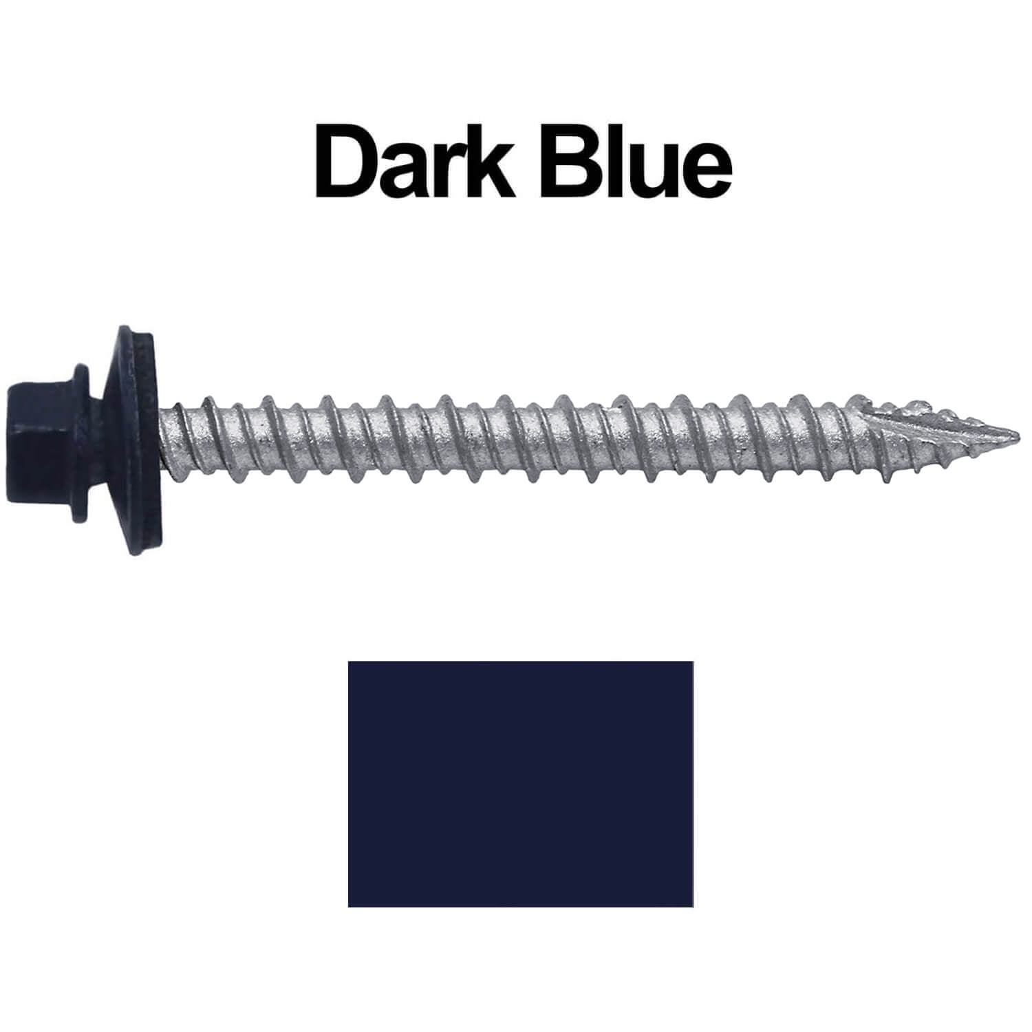 Metal ROOFING SCREWS (750) 10 x 2" Dark Blue Hex Head Sheet Metal Roof Screw. Self starting