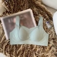 thumbnail image 6 of Wovix Women's Plus Size Bra Full Coverage Wireless Solid Supportive Wide Strap Comfort Bra Daily Blue L, 6 of 6