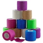 MEDca Excellent self-adhering cohesive Waterproof Wrap Bandages with Strong Elastic and Colorful First Aid Tape for Sprain Swelling and Sorenes in Rainbow Color in 2 Inches X 5 Yards - Count of 12