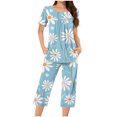 thumbnail image 2 of Jamicy Pyjama à Manches Longues pour Femmes Ensemble de Pyjama Capri à Boutons à Col Rond Imprimé Décontracté et Ample pour Femmes Pyjama d'Halloween, 2 of 5