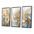 thumbnail image 3 of Designart "White Violets in Retro Bloom" Fractals Framed Wall Art Set Of 3 - White Transitional Frame Gallery Wall Set For Home Decor, 3 of 6