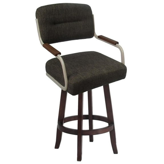 Swivel Counter Metal Bar Stool 26" - M-115 Vivian - Sanora Brown - Beige Moca