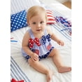 thumbnail image 5 of Loicainy Baby Toddler Girl 4th of July Clothes 3 6 12 18 24 Months 2T 3T Sleeveless Flag Patch Plaid Tank Tops Shorts Outfits Set, 5 of 9