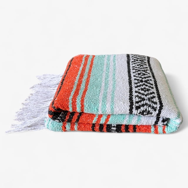 Manta de tejido maya Falsa Serape, 178 x 127 cm, suave y duradera