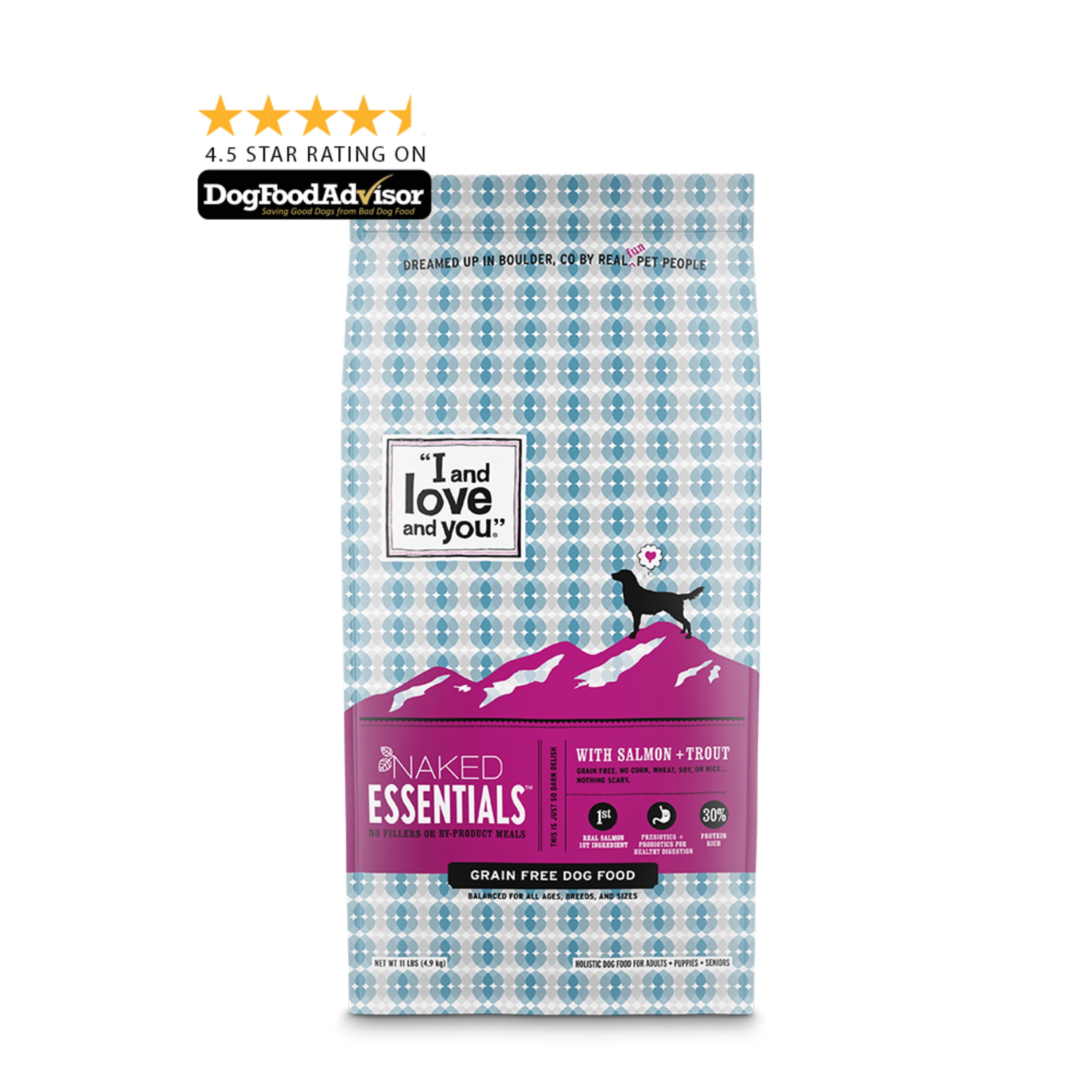 "I and love and you" Naked Essentials Dry Dog Food, GrainFree Salmon