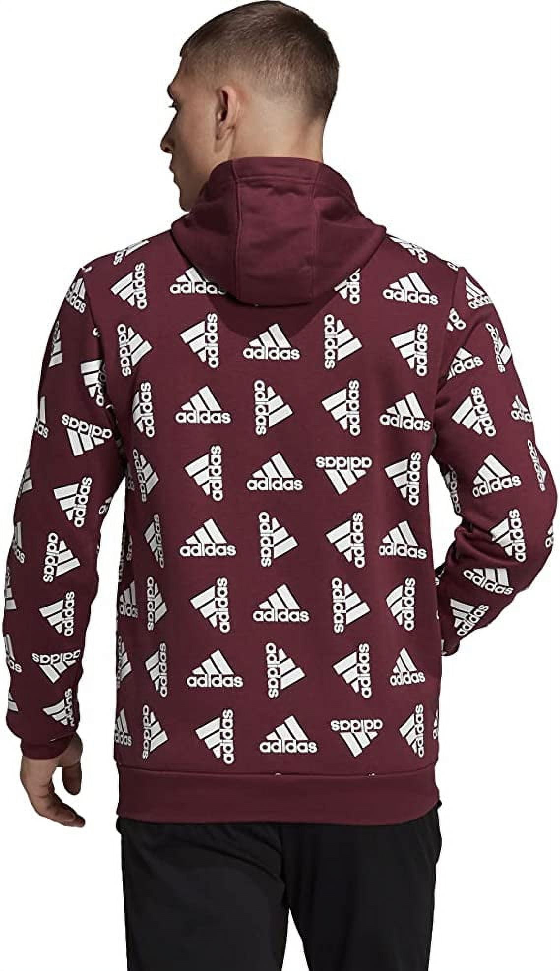 Adidas All Over Print Fleece Hoodie Casual, Victory Crimson, XLT
