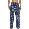 thumbnail image 3 of Uemuo Anchors and Nautical Pattern Men's Wide Leg Palazzo Lounge Pants with Pockets Light Weight Loose Comfy Casual Pajama Pants-Large, 3 of 9