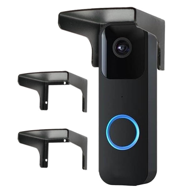 Paquete de 2 cubiertas para timbre de puerta, cubierta de acero resistente a la intemperie, cubierta para timbre con protección solar antideslumbrante, compatible con Blink/Ring Pro2/Arlo/Wyze/Google
