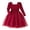 Red, variant on Glisme Fashion Girls Dresses Size 3-4 Y Long Sleeve Party Dress With Star Embroidery And Skirt Elegant Square Neck Puff Sleeve Formal Gown Red Sundress For Girl