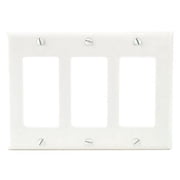 Cooper Wiring Devices 2163W 3-Gang Decorator GFCI Rocker Switch Wall Plate, Standard Size, Thermoset Plastic, White